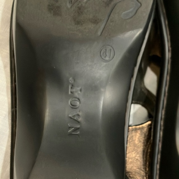 Naot sparkly copper Sandals Velcro adjustable Ankle & toe Straps & Wedge Sole. - Picture 8 of 11